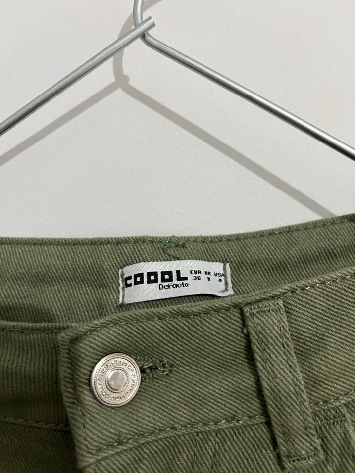 Kadın Haki yeşil kargo pantalon - Görsel 3