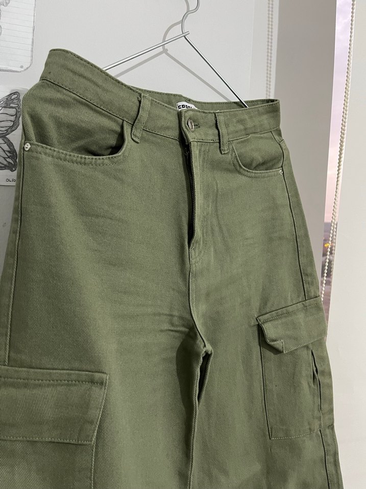 Kadın Haki yeşil kargo pantalon - Görsel 2