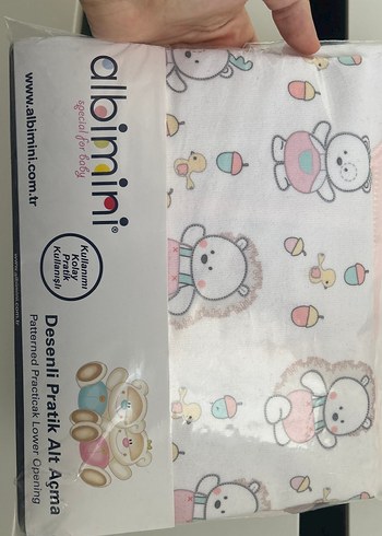 Albimini Desenli Pratik Alt Açma Bebek Alezi - Görsel 2