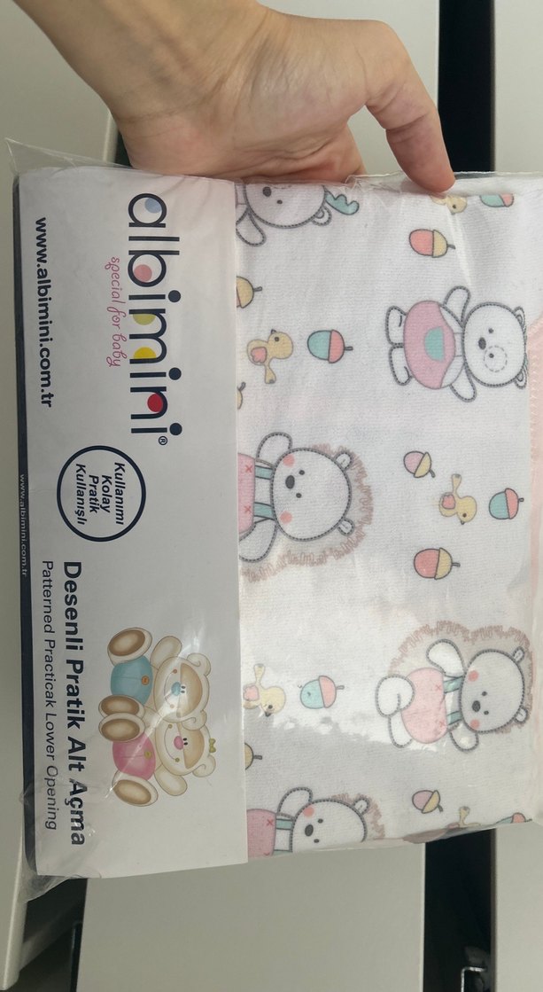Albimini Desenli Pratik Alt Açma Bebek Alezi - Görsel 2