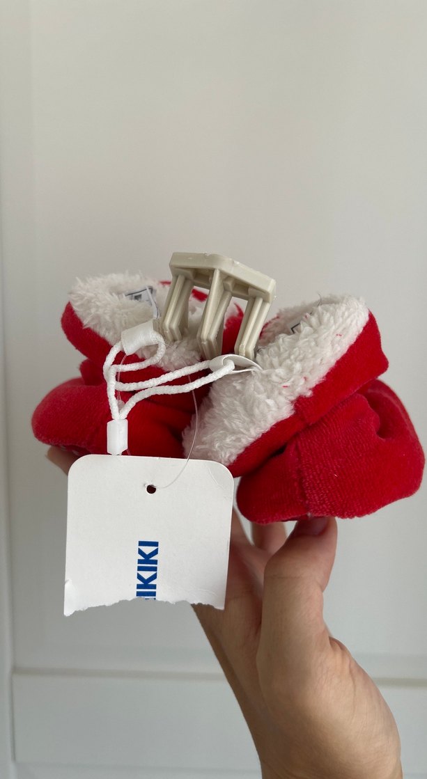 Kız Çocuk Kırmızı Nakışlı Sıcak Ev Terliği - Görsel 2