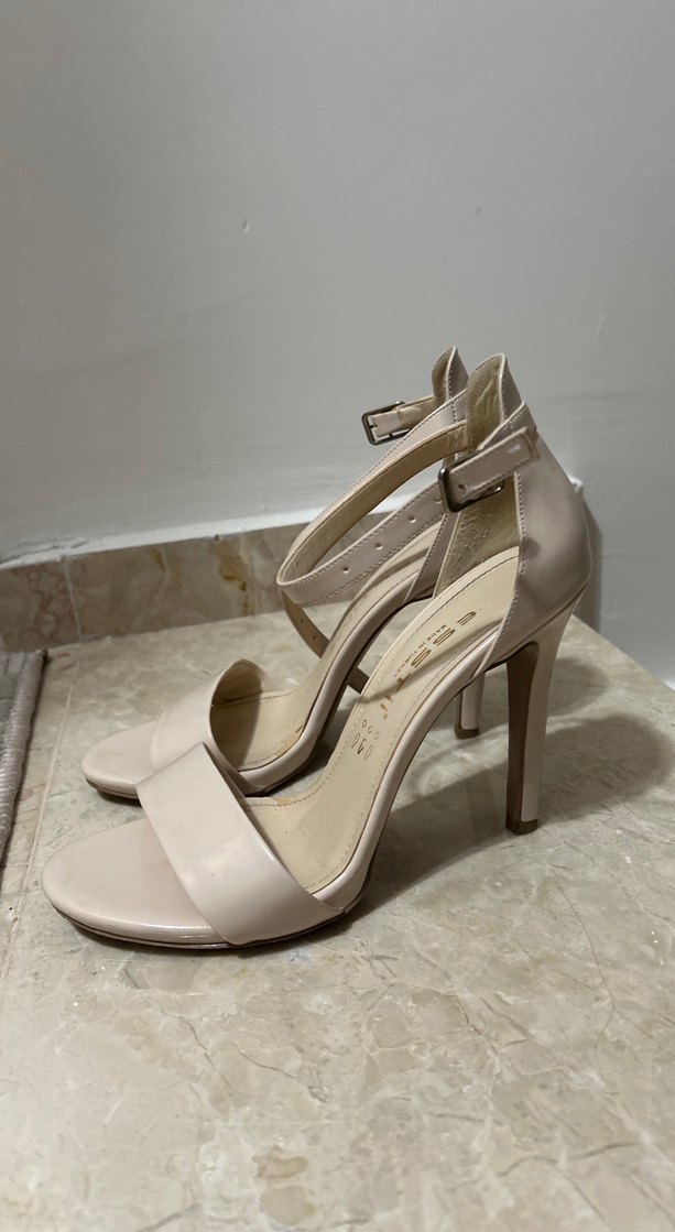 Krem Tokalı İnce Topuklu Kadın Abiye Ayakkabı - Görsel 2