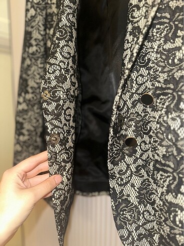 xl Beden İpekyol Blazer Ceket Dantel Desen