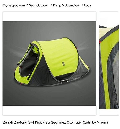 Xiaomi zaofeng 3-4 kişilik kamp çadırı