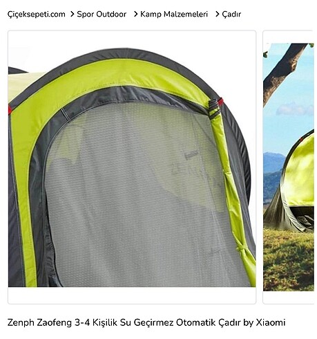 Beden Xiaomi zaofeng 3-4 kişilik kamp çadırı