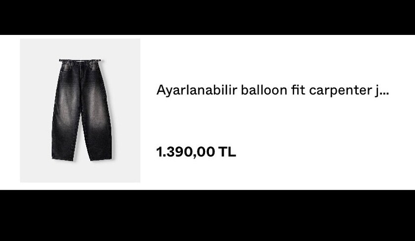 BERSHKA ayarlanabilir balloon fit pantolon