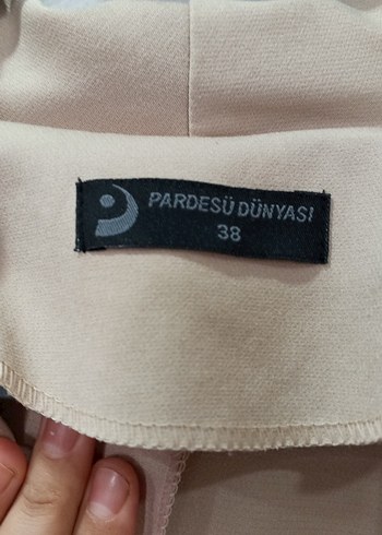38 Beden Bej Düğmeli Kısa Kadın Blazer Ceket