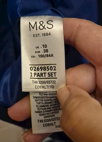 38 Beden Kadın Mavi Midi Kemerli Trençkot
