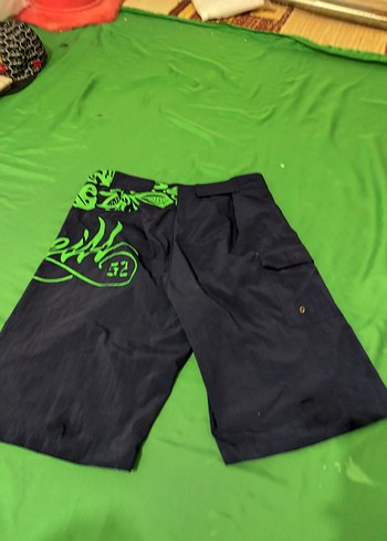 Yeşil Baskılı unisex Mini Şort Mayo - Görsel 3