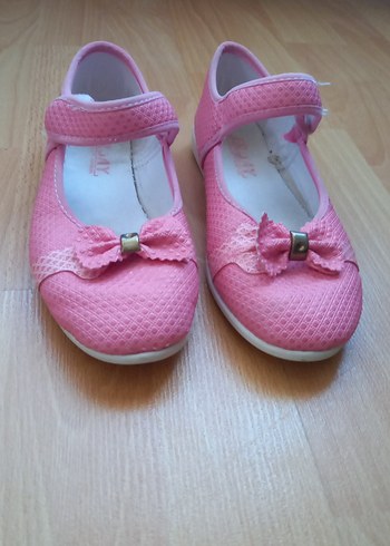 Pembe Fiyonklu Kız Babet Ayakkabı
