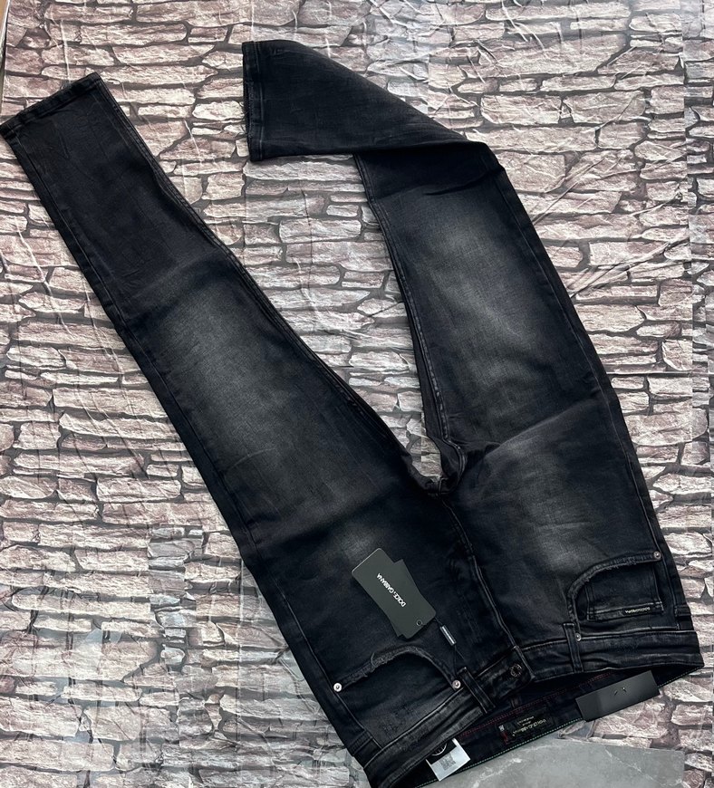 Siyah Kemerli Erkek Kot Pantolon - Görsel 2