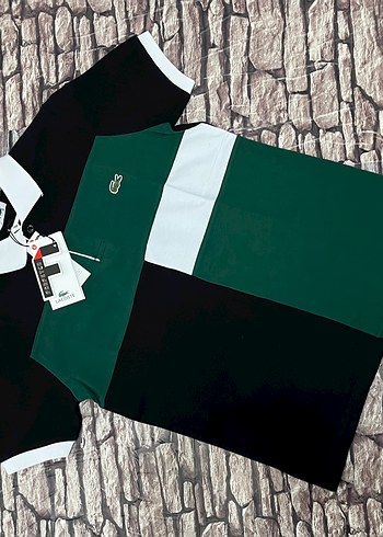 Erkek Siyah Renkli Street Wear Polo Tişört - Görsel 2