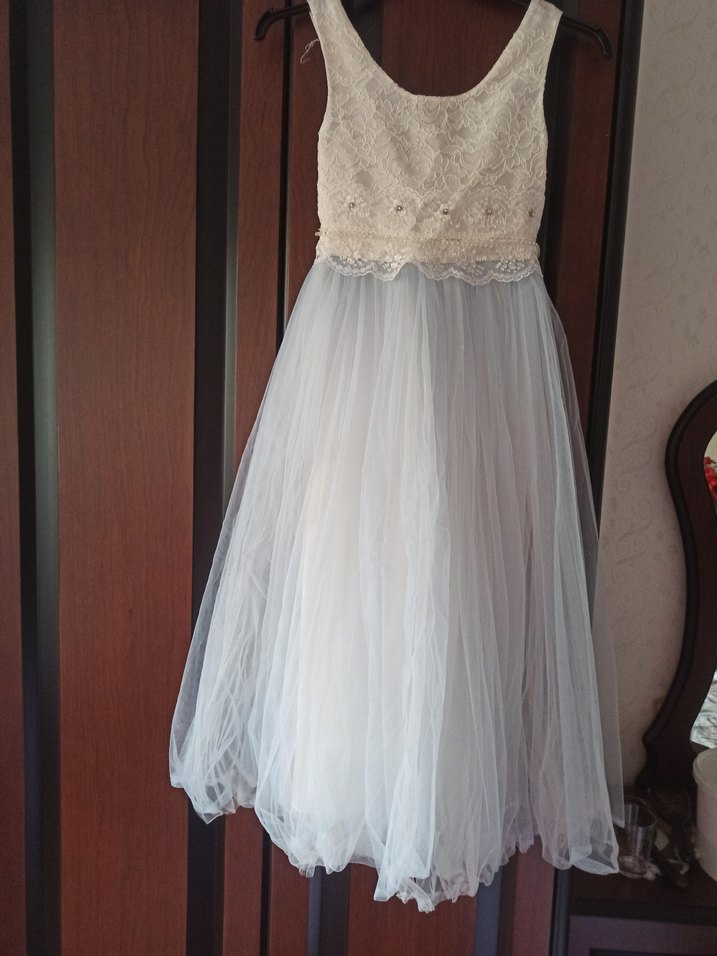 Dantel Üstü Tül Midi Gelinlik - Görsel 2