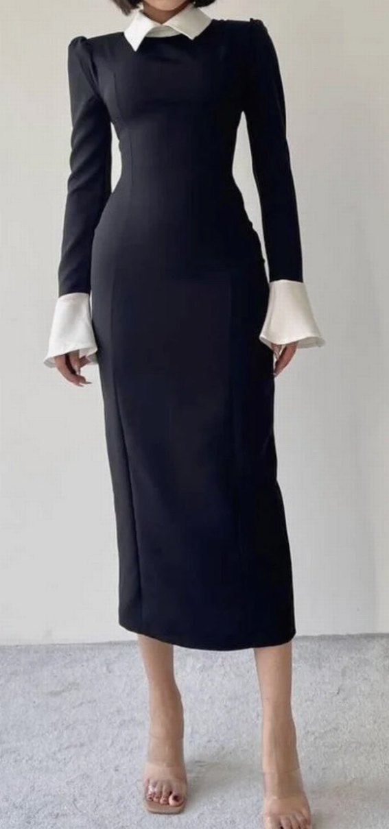 Uzun siyah elbise - Görsel 3