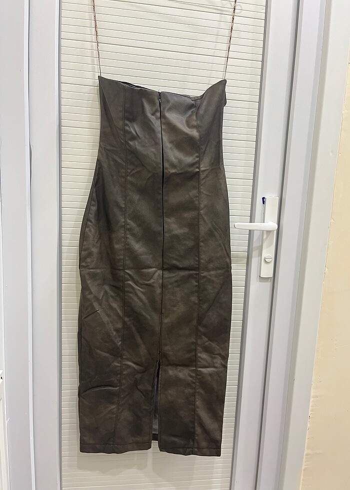 Straplez deri elbise - Görsel 4