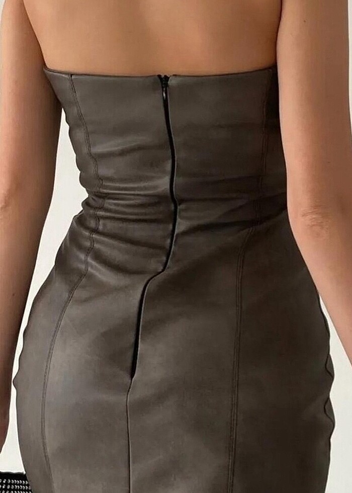 Straplez deri elbise - Görsel 3