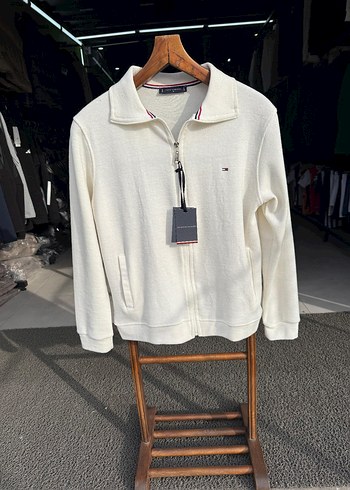 Beyaz Fermuarlı Erkek Sweatshirt - Görsel 3