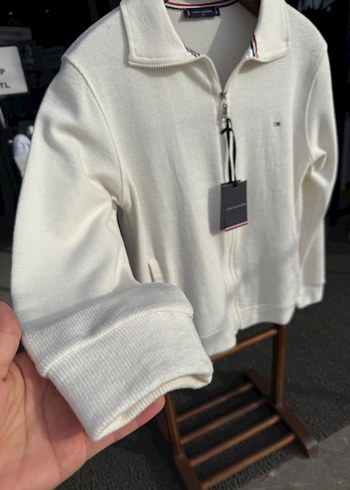 Beyaz Fermuarlı Erkek Sweatshirt - Görsel 2