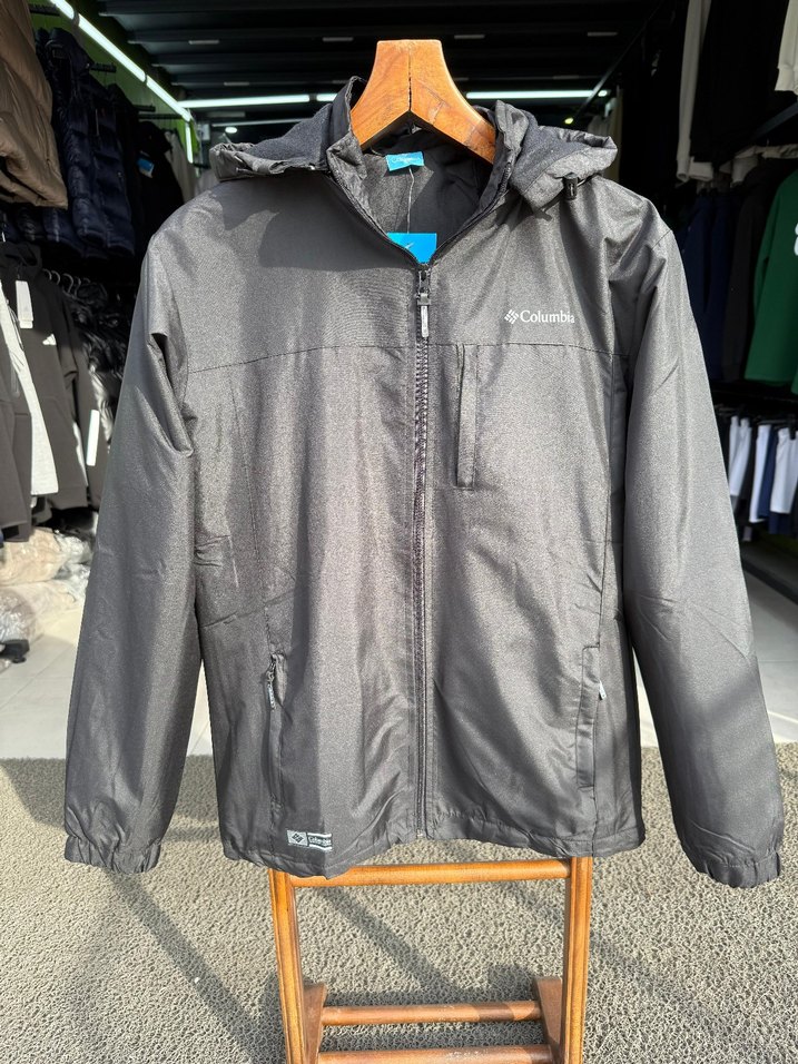 Columbia Siyah Uzun Erkek Yağmurluk - Görsel 5