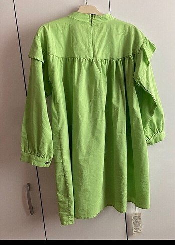 Diger Yeşil Keten Mini Salaş Tunik