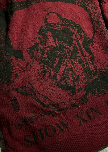 Bordo Kadın Triko Gotik Kazak - Görsel 3