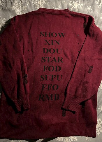 Bordo Kadın Triko Gotik Kazak - Görsel 2