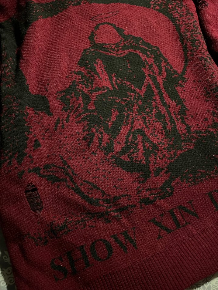 Bordo Kadın Triko Gotik Kazak - Görsel 3