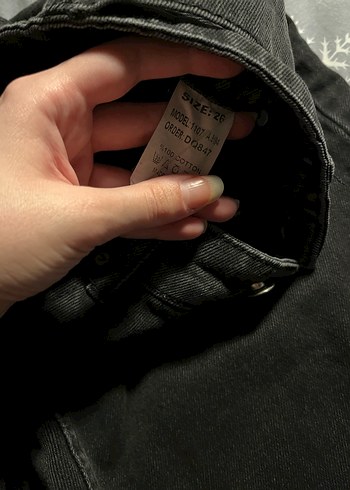 Kadın Siyah Bel Detaylı Denim Pantolon - Görsel 2