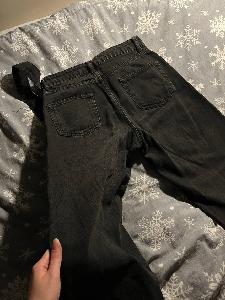 Kadın Siyah Bel Detaylı Denim Pantolon - Görsel 3