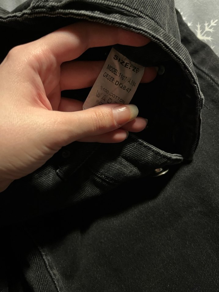 Kadın Siyah Bel Detaylı Denim Pantolon - Görsel 2