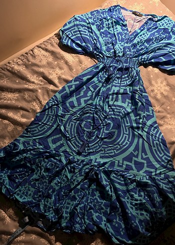 Mavi bohem elbise - Görsel 2