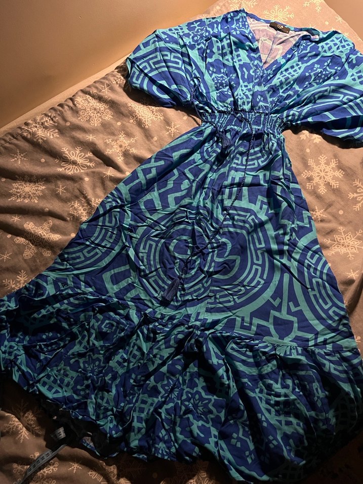 Mavi bohem elbise - Görsel 2