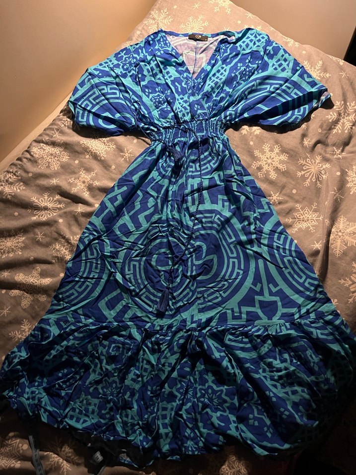 Mavi bohem elbise - Görsel 3