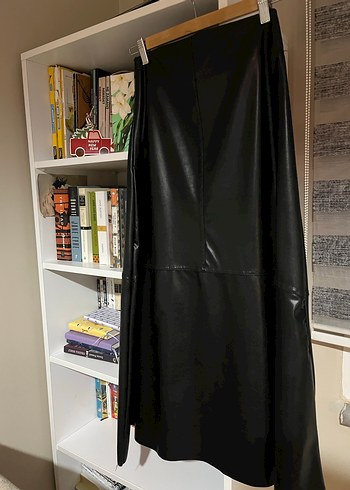 Siyah Deri Uzun Etek - Görsel 4