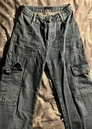 kadin mavi denim pantolon - Görsel 2