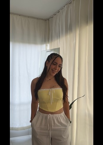 Sarı Midi Straplez Büstiyer - Görsel 2