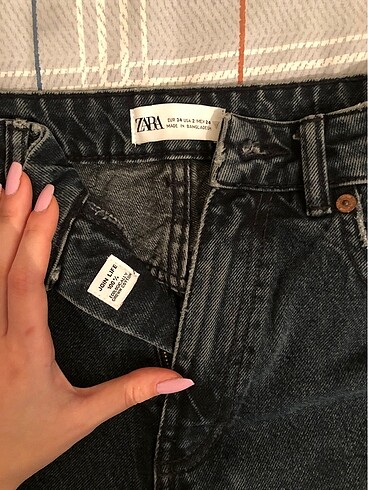 xs Beden Zara Antrasit renk Mom Jean