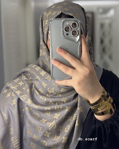 Louis Vuitton LV Çift Taraflı İpek Kaşmir Şal - Gri Gold