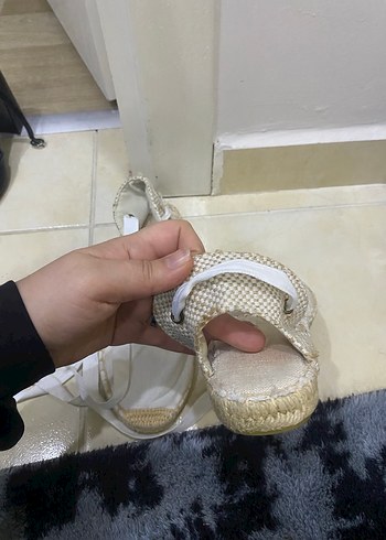 Kadın Beyaz Keten Espadril - Görsel 2