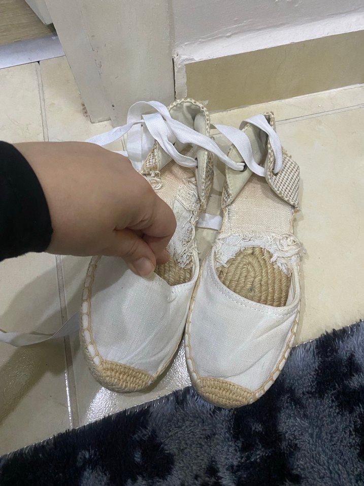 Kadın Beyaz Keten Espadril - Görsel 3