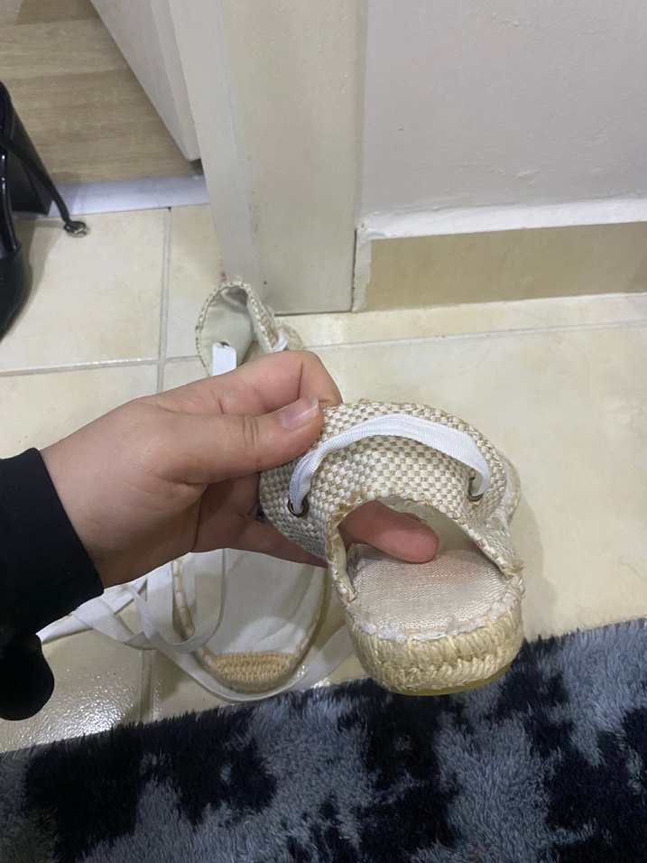 Kadın Beyaz Keten Espadril - Görsel 2