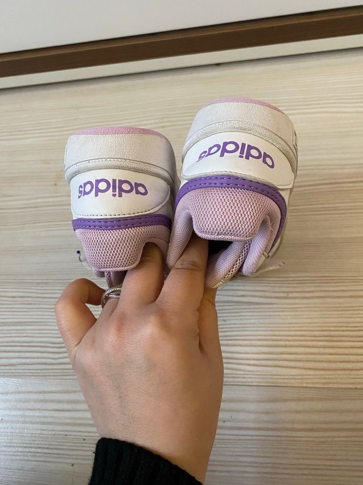 Kız Çocuk Beyaz Cırt Cırtlı Spor Ayakkabı - Görsel 4