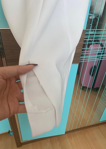 Beyaz  Midi Elbise - Görsel 4