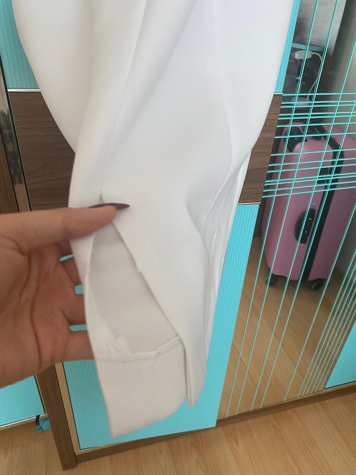 Beyaz  Midi Elbise - Görsel 4