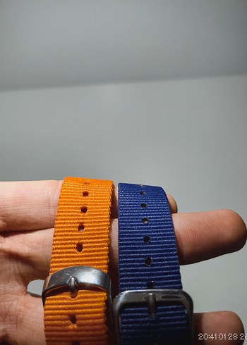 18mm-20mm Uyumludur Premium Nato Saat Kayış Seti (2 Adet Renkli) - Görsel 2