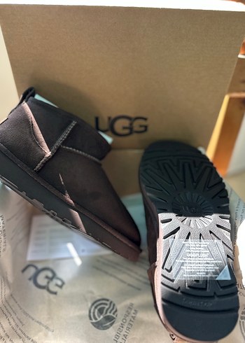 39 Beden UGG MINI ACI KAHVE GERÇEK DERİ KÜRK