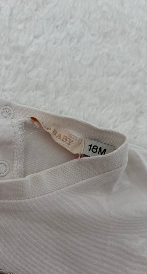 Kız Çocuk Beyaz Uzun Kollu Baskılı Tişört - Görsel 3