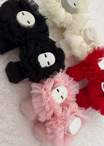 Renkli Nakışlı Fırfırlı Çocuk Toka Seti - Görsel 2