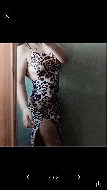 xl Beden çeşitli Renk Leopar elbise