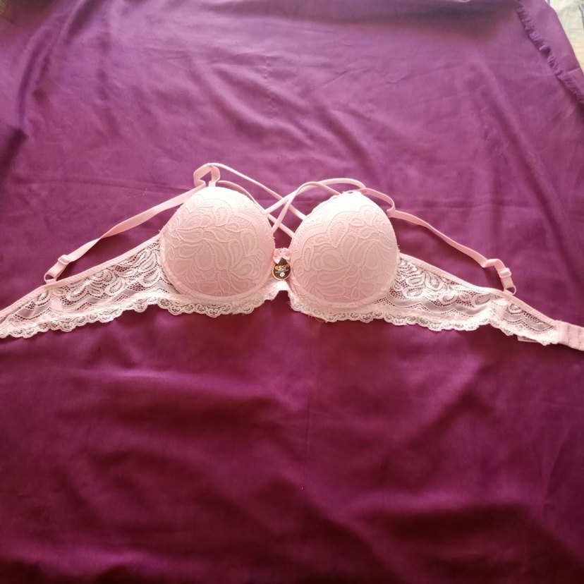 Pembe Nakışlı Bohem Vintage Sütyen 95 Beden - Görsel 2